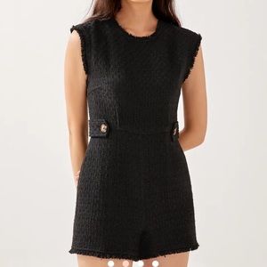 Alene Textured Black Romper (Love Bonito)